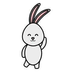 cute rabbit animal character vector illustration design