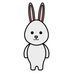 cute rabbit animal character vector illustration design