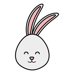 cute rabbit head character vector illustration design