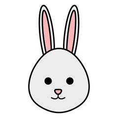 cute rabbit head character vector illustration design