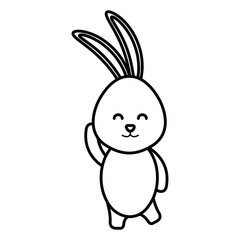 cute rabbit animal character vector illustration design