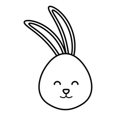 cute rabbit head character vector illustration design