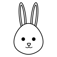 cute rabbit head character vector illustration design
