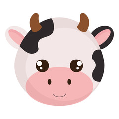 cute and little cow head character vector illustration design