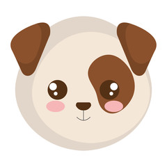 cute and little dog head character vector illustration design