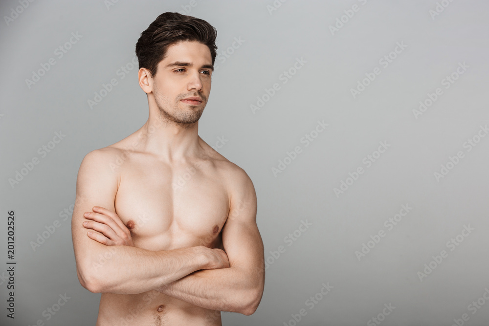 Canvas Prints Beauty portrait of half naked confident young man