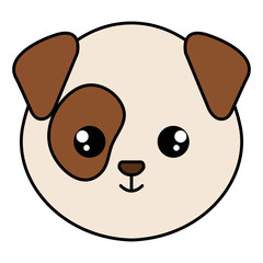 cute and little dog head character vector illustration design