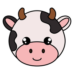 cute and little cow head character vector illustration design