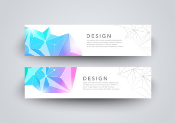 Fototapeta premium Vector Illustration modern triangle pattern banner template set