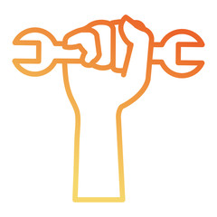 hand with wrench tool isolated icon vector illustration design