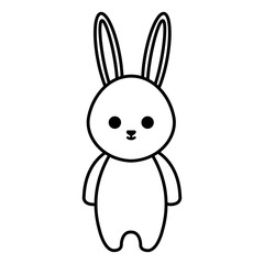 cute rabbit tender character vector illustration design
