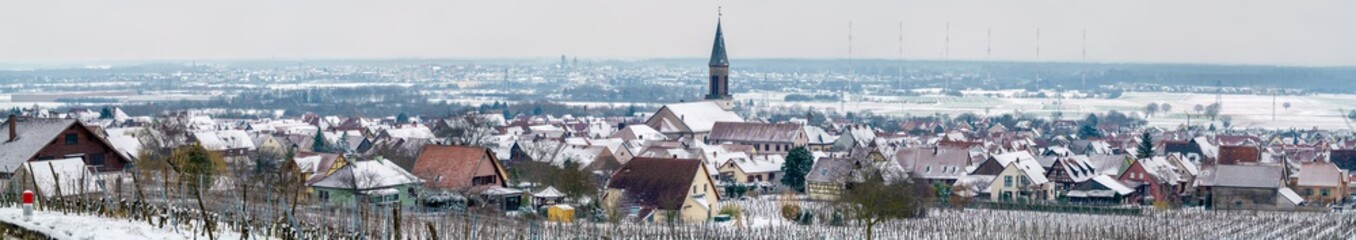 Fototapeta na wymiar Panorama of Kintzheim, a village in Bas-Rhin - Alsace, France