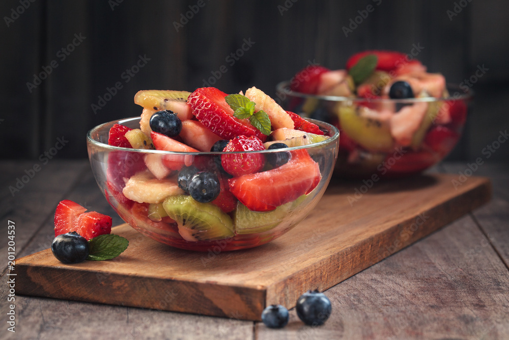 Wall mural healthy fruit salad.