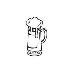 black and white outline icon with a beer mug stroke