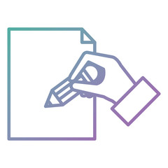 hand writing with pencil in paper vector illustration design