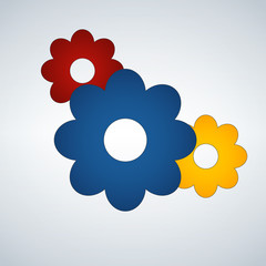 Three Flowers Icon. Spring symbol for your web site design, logo, app, UI. Vector illustration isolated on modern background.