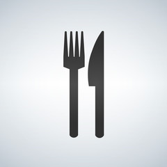 Fork and Knife icon, solid vector illustration isolated on modern background.