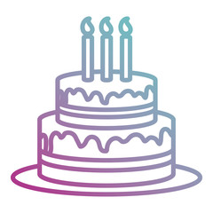 dish with delicious cake celebration vector illustration design