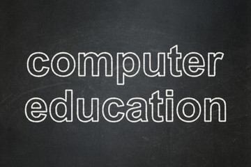 Obraz premium Studying concept: text Computer Education on Black chalkboard background