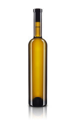 Bouteille de vin (alcool) sur fond blanc