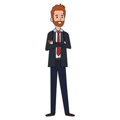 businessman with beard avatar character icon vector illustration design