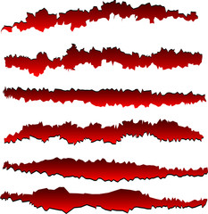 Painful wound illustration set