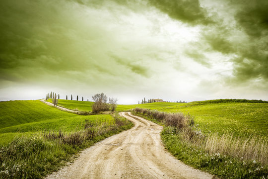 Fototapeta Spring landscape of Tuscany