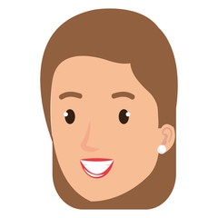 beautiful and young woman head character vector illustration design