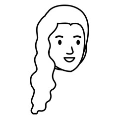 beautiful and young woman head character vector illustration design