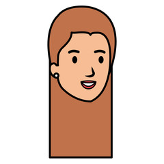 beautiful and young woman head character vector illustration design