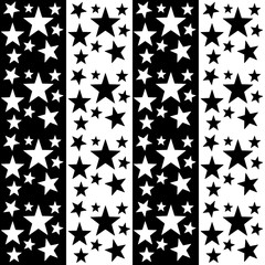 Background with a five-pointer sttars in a black - white colors