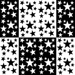 Black - white background with a  five-pointed stars