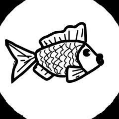 Contour drawing of ornamental fish