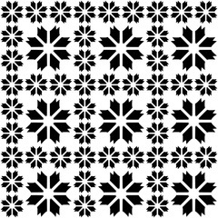 Seamless pattern with a flowers in a black - white colors