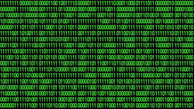 The Matrix style binary code.Seamless loop.data digital display,future tech background.4k