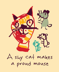 Cat and mouse poster sign.