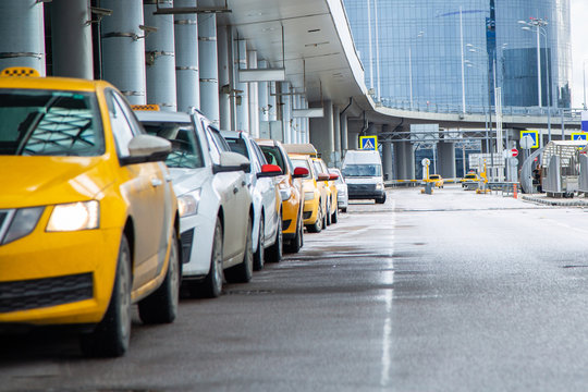 Taxi line next to International Airport