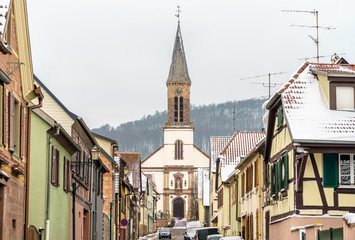 Obraz premium Saint Matrin Church in Kintzheim, a village in Bas-Rhin - Alsace, France