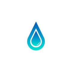 Blue water drop logo icon template vector