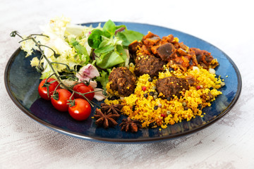 Moroccan beef kefta meatballs meatball and semolina