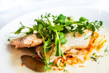 Fine dining cuisine - french dish on the table