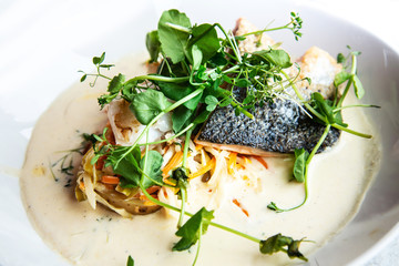 Fine dining cuisine - french dish on the table