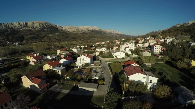 Aerial shot of Baska town