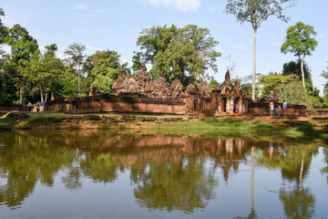 Fototapeta na wymiar Banteay Srei temple at Siem Reap in Cambodia.