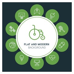 health, science, sports Infographic Circle outline Icons Set. Contains such Icons as  business,  website,  elements,  background,  pattern,  illustration and more. ..Fully Editable. Pixel Perfect