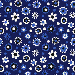 Beautiful seamless pattern with flowers, vector. Floral bright seamless pattern. Can be used for textile, wallpaper, wrapping paper and more