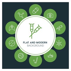 health, science, sports Infographic Circle outline Icons Set. Contains such Icons as  business,  website,  elements,  background,  pattern,  illustration, kit and more. ..Fully Editable. Pixel Perfect