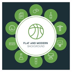 health, science, sports Infographic Circle outline Icons Set. Contains such Icons as  business,  website,  elements,  background,  pattern,  illustration and more. ..Fully Editable. Pixel Perfect