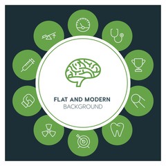 health, science, sports Infographic Circle outline Icons Set. Contains such Icons as  business,  website,  elements,  background,  pattern,  illustration and more. ..Fully Editable. Pixel Perfect