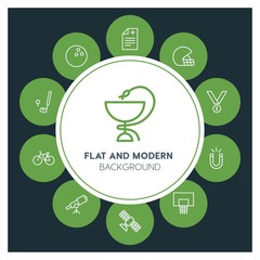 health, science, sports Infographic Circle outline Icons Set. Contains such Icons as  business,  website,  elements,  background,  pattern,  illustration and more. ..Fully Editable. Pixel Perfect